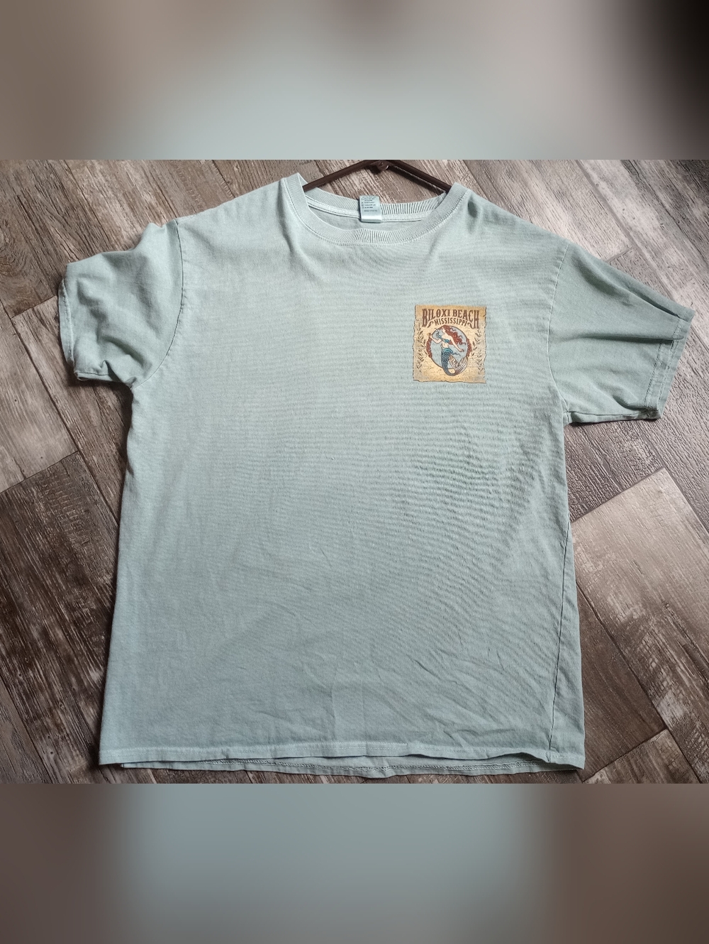 Light Mint Biloxi Beach Mississippi Graphic Tee